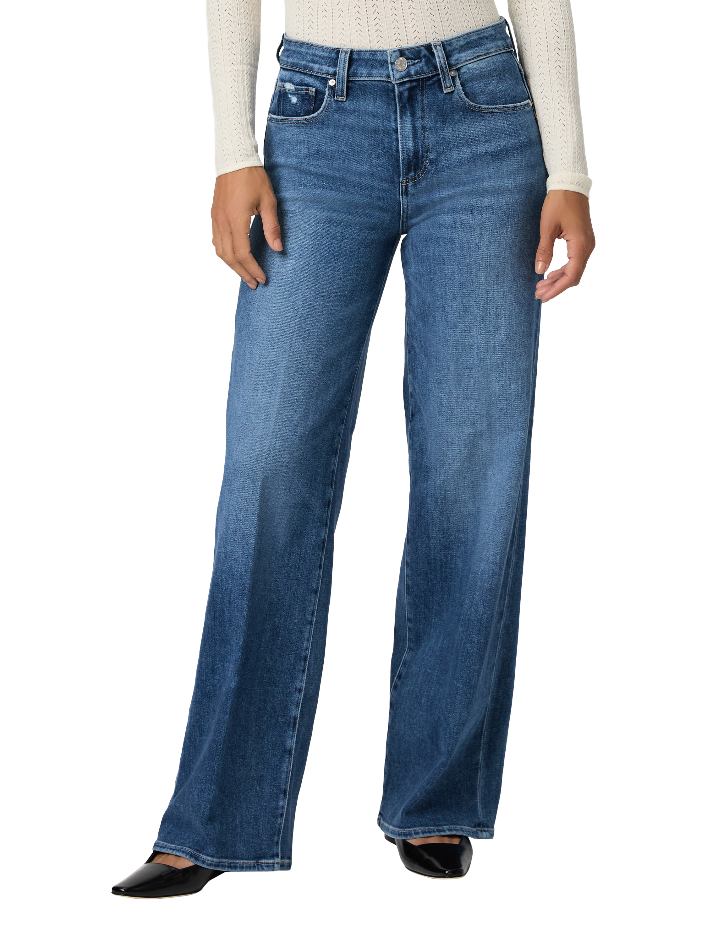 Product image 2 of 4, which shows PAIGE Tatum Mid Rise Slim Jeans, Bookshelf, 27