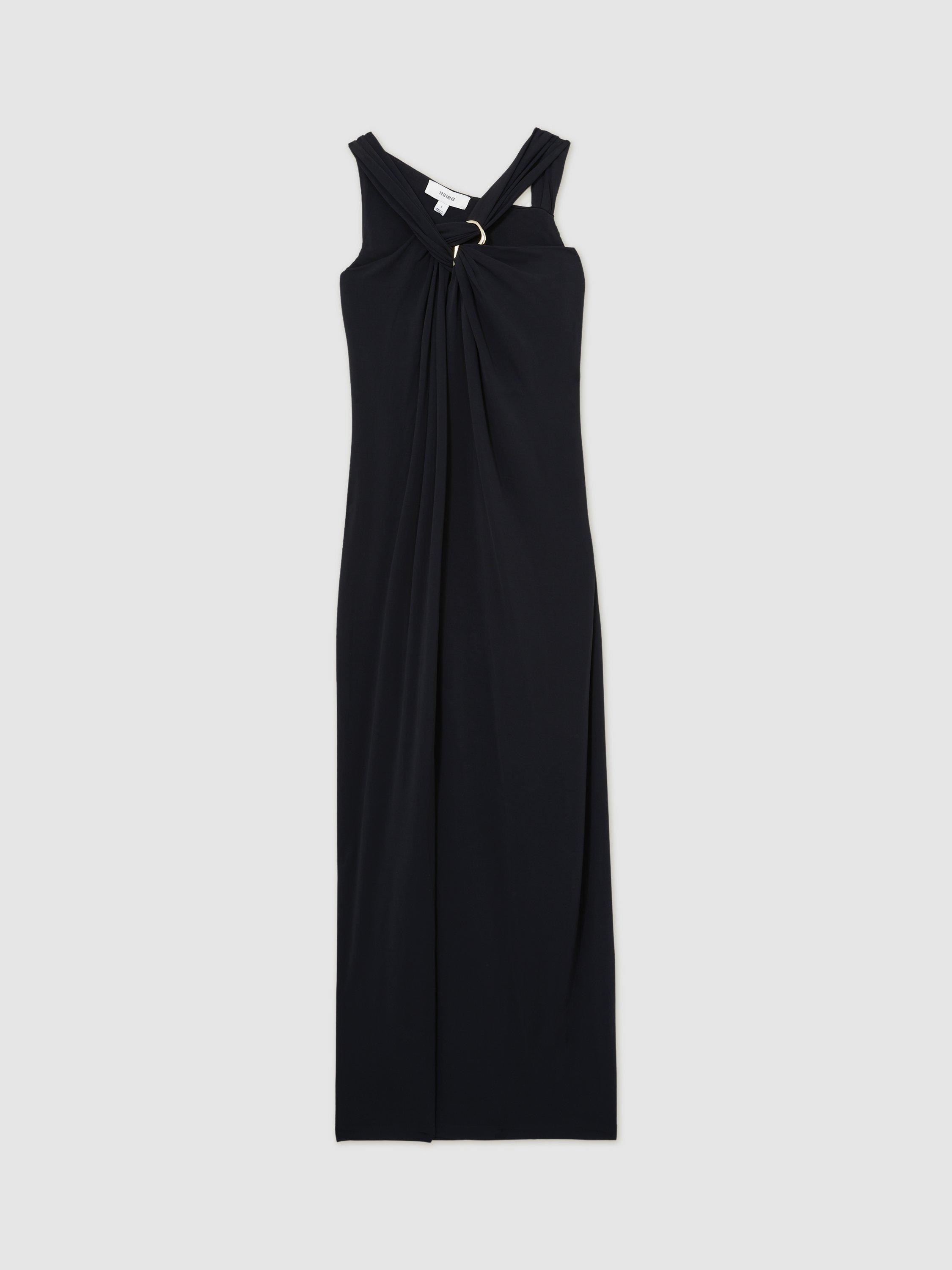【海外限定】REISSドレス☆Eliza Trim Detail Jersey Midi Dress Reiss Eliza Trim Detail Jersey Midi Dress, Navy