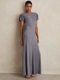 Reiss Helia Ruched Sleeve Jersey Dress, Grey