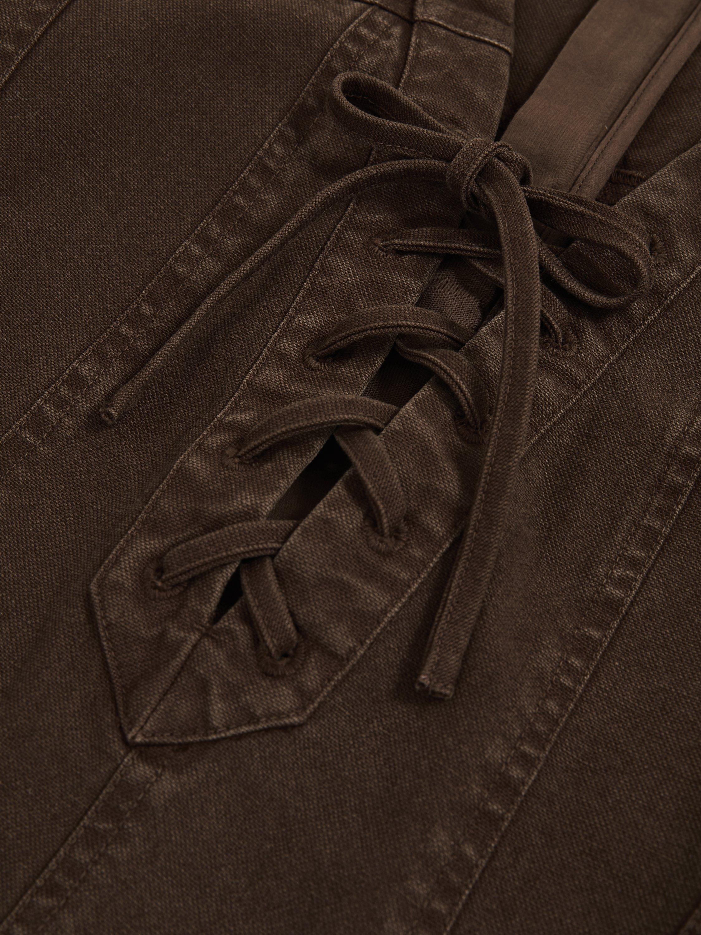 Reiss Tia Lace Up Shift Dress, Chocolate