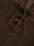 Reiss Tia Lace Up Shift Dress, Chocolate, Chocolate