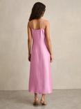 Reiss Zoey Drape Slip Dress, Pink