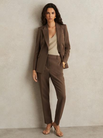 Reiss Gabi Single Breasted Blazer, Mink Neutral, Mink Neutral