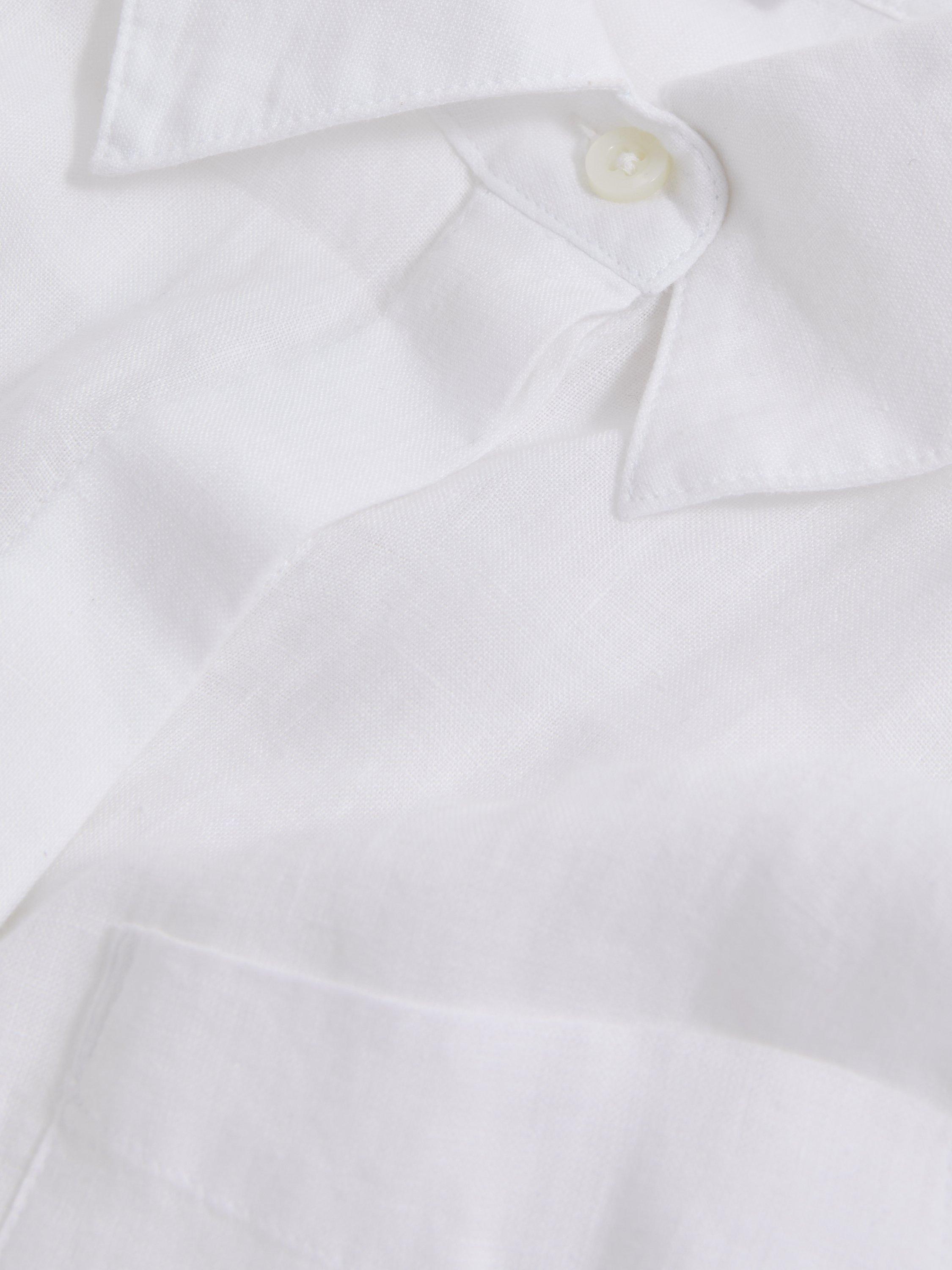 Product image 2 of 5, which shows Reiss Belle Long Sleeve Pure Linen Shirt, White, 6