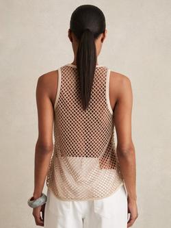 Reiss Lila Embellished Sheer Vest Top, Neutral - view 2, Neutral