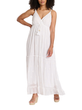 South Beach Sequin Detail Cami V-Neck Maxi Dress, White