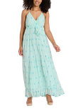 South Beach Sequin Detail Cami V-Neck Maxi Dress, Mint