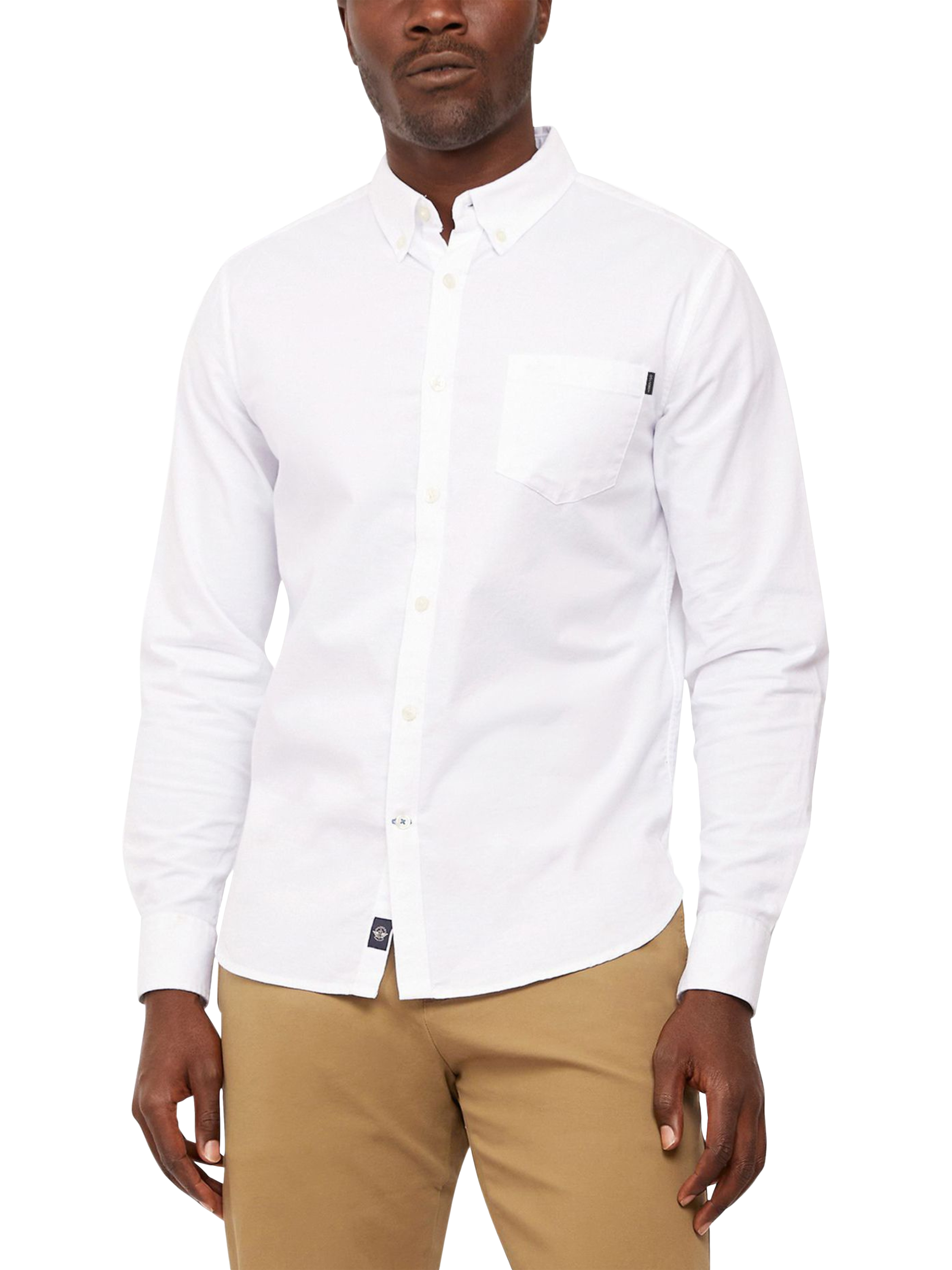 Product image 1 of 2, which shows Dockers Slim Fit 2 Button Collar Oxford Shirt, White, L