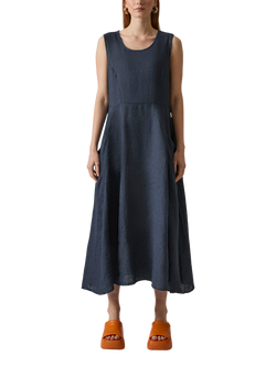 James Lakeland Pure Linen Maxi Dress, Navy