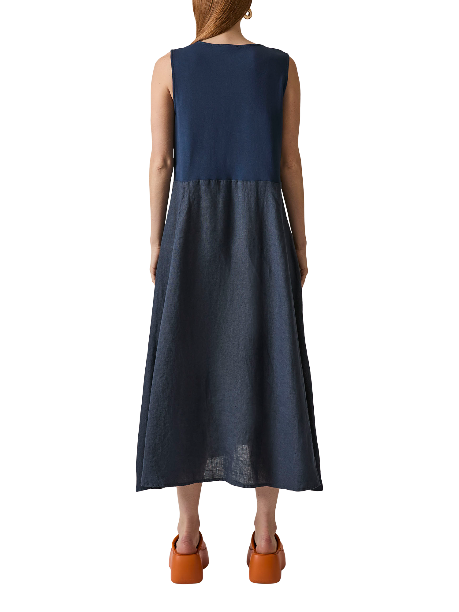 Product image 2 of 6, which shows James Lakeland Pure Linen Maxi Dress, Navy, 8