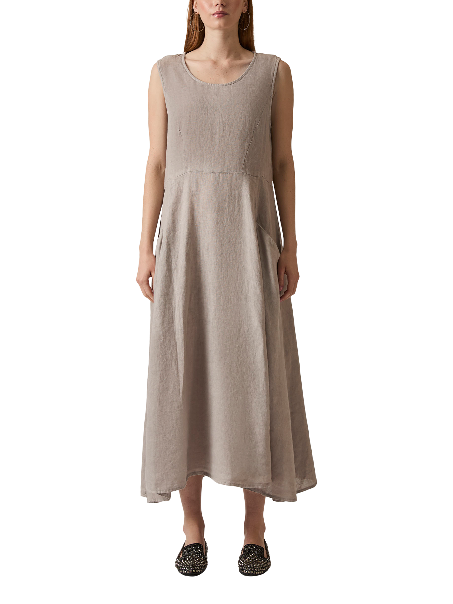Product image 1 of 5, which shows James Lakeland Pure Linen Maxi Dress, Taupe, 8
