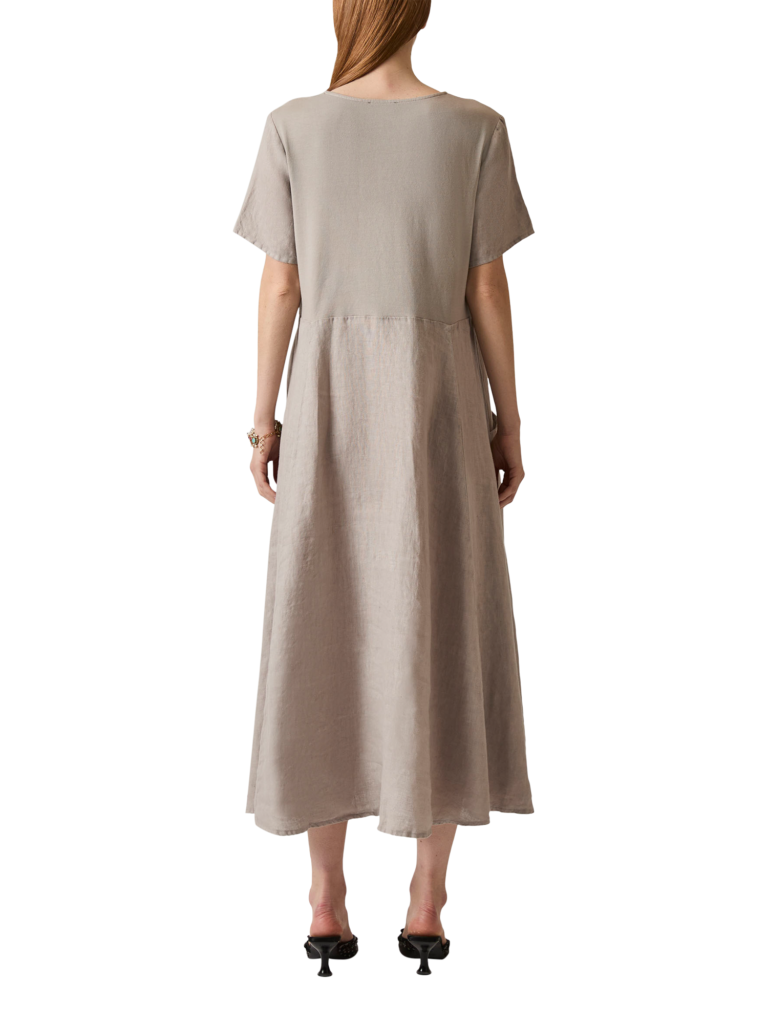 Product image 2 of 6, which shows James Lakeland Pockets Pure Linen Dress, Taupe, 8