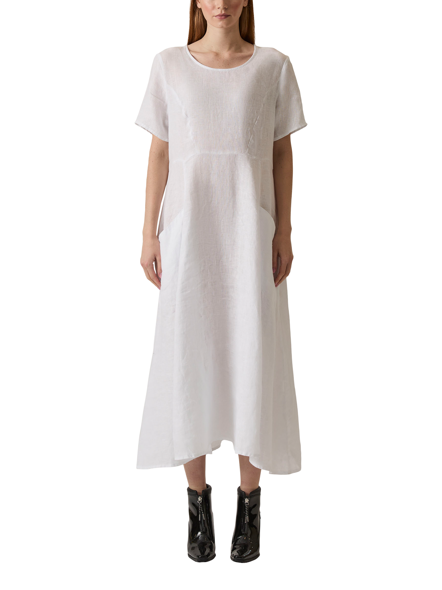 Product image 1 of 6, which shows James Lakeland Pocket Pure Linen Dress, White, 8