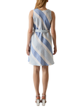 James Lakeland Stripe Linen Rich Sleeveless Dress, Pale Blue