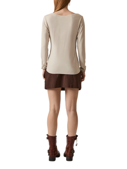 James Lakeland Shimmer Trim Long Sleeve Top - view 2, Beige