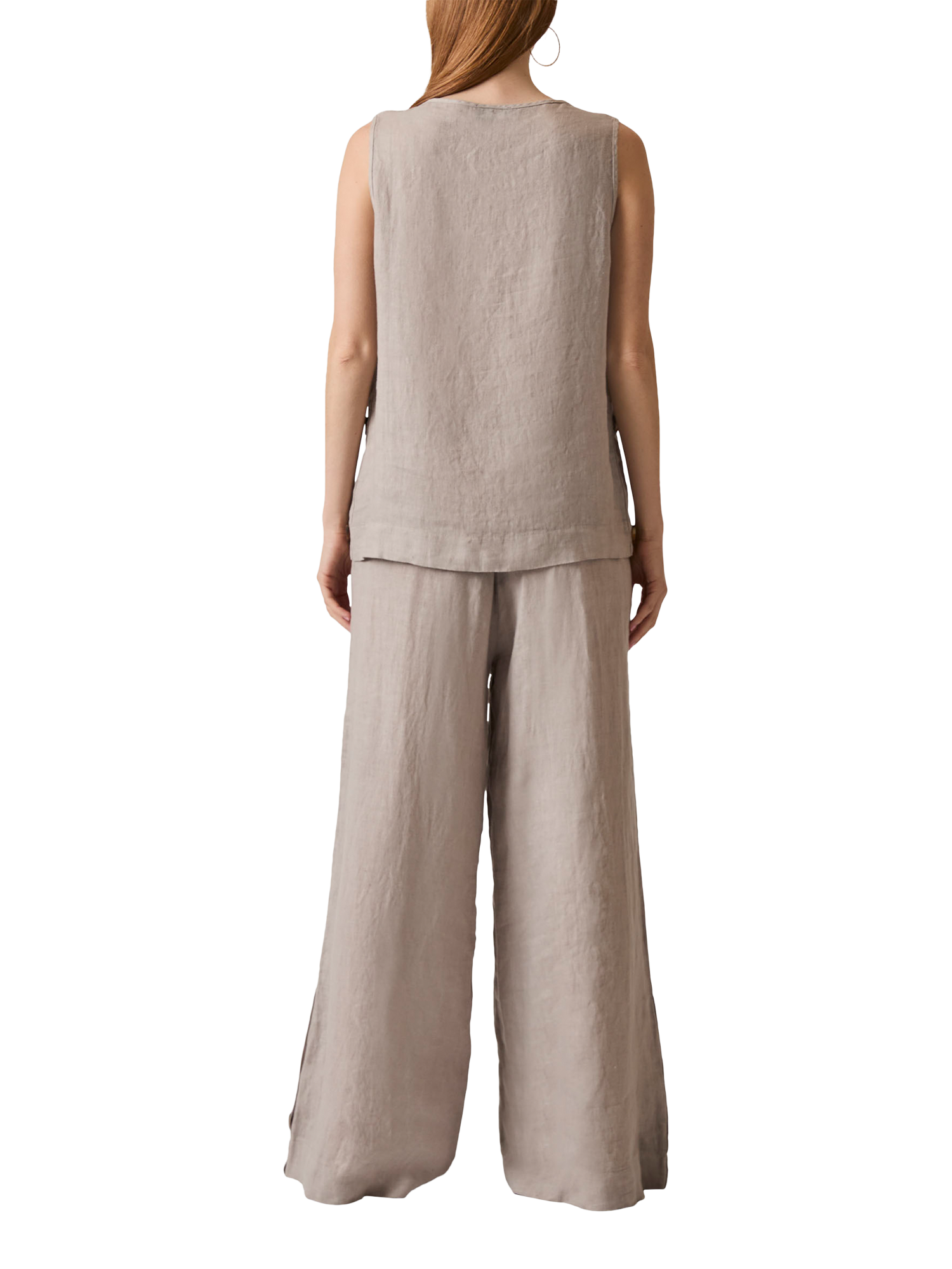 Product image 2 of 6, which shows James Lakeland Linen Button Top, Taupe, 8