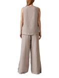 James Lakeland Linen Button Top, Taupe
