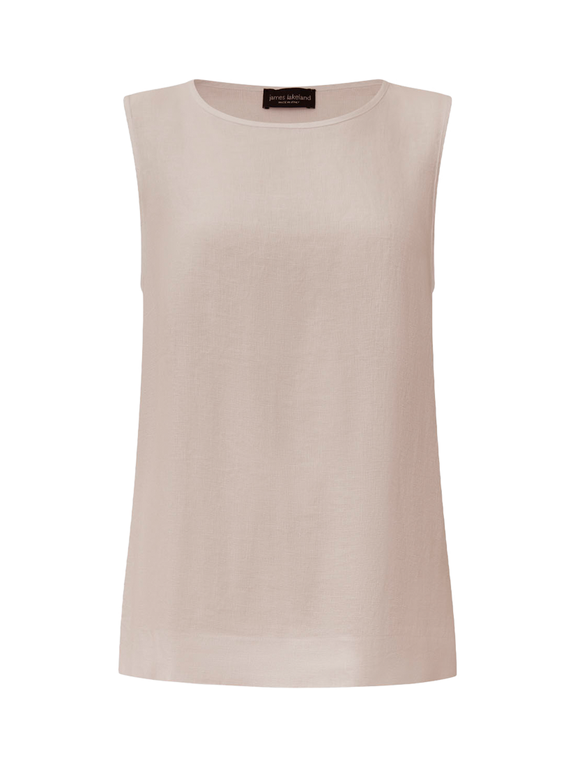 Product image 6 of 6, which shows James Lakeland Linen Button Top, Taupe, 8