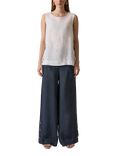 James Lakeland Linen Button Top, White
