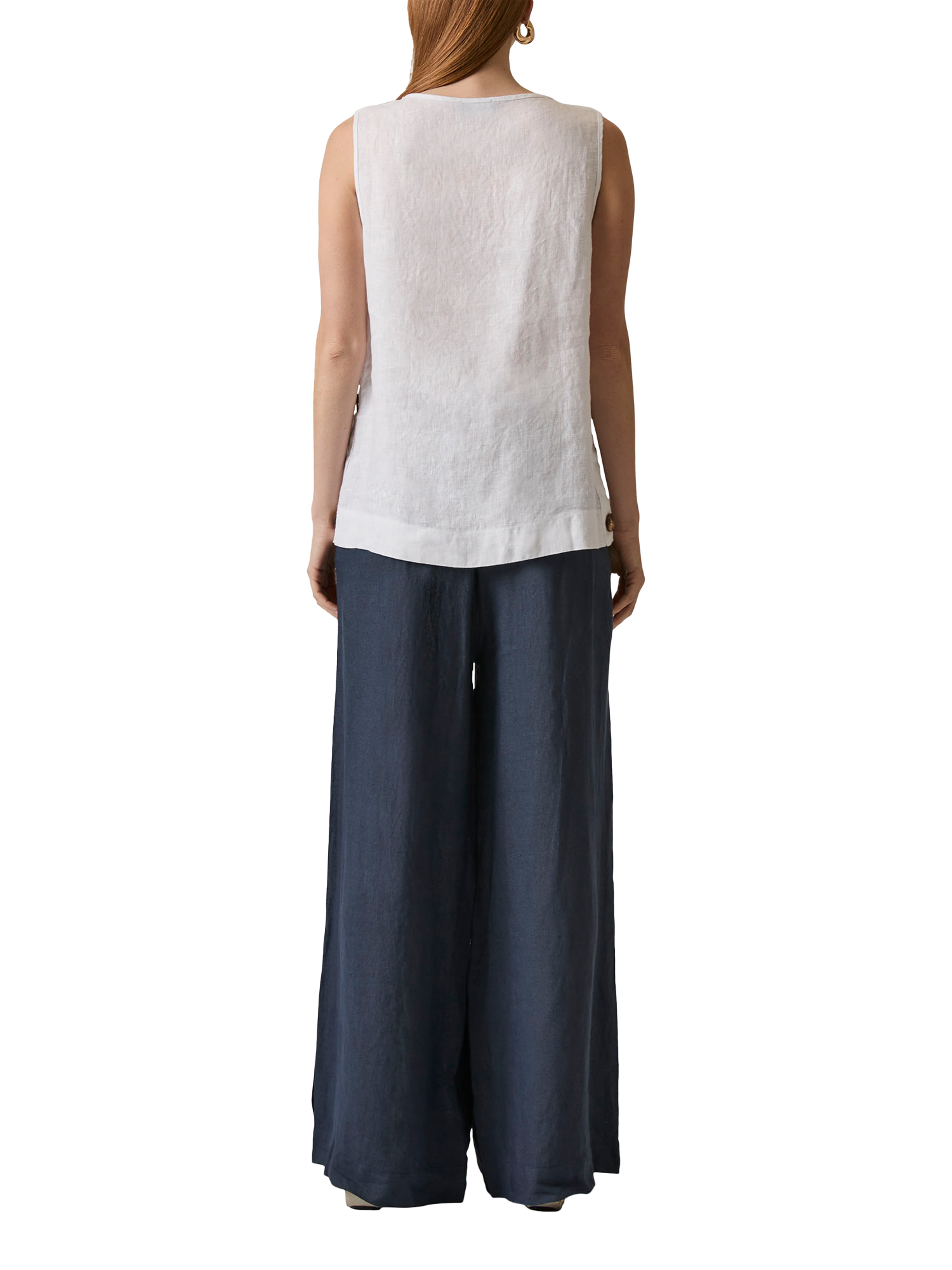 Product image 2 of 6, which shows James Lakeland Linen Button Top, White, 8