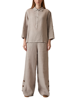 James Lakeland Linen Blouse, Taupe