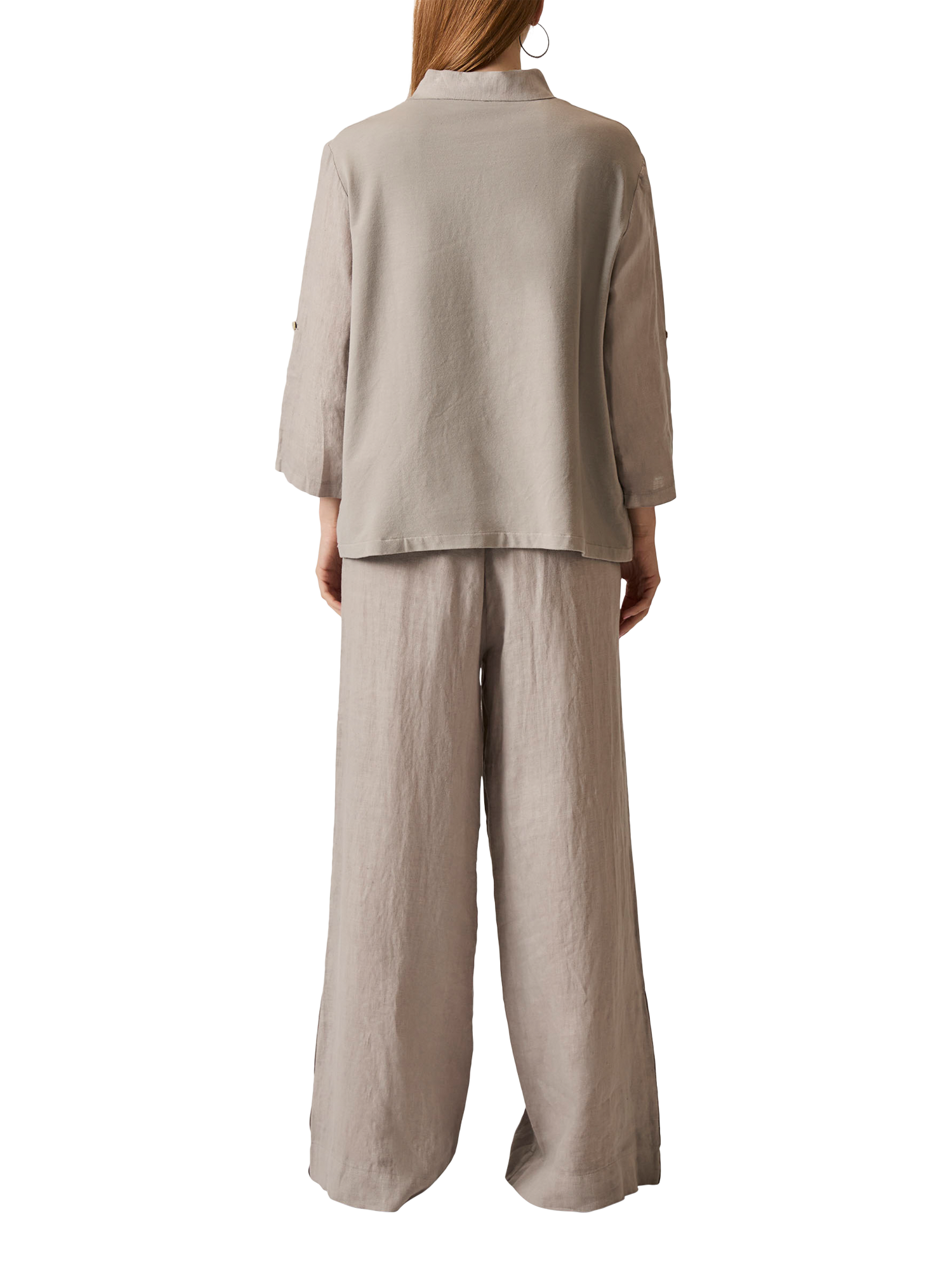Product image 2 of 7, which shows James Lakeland Linen Blouse, Taupe, 8