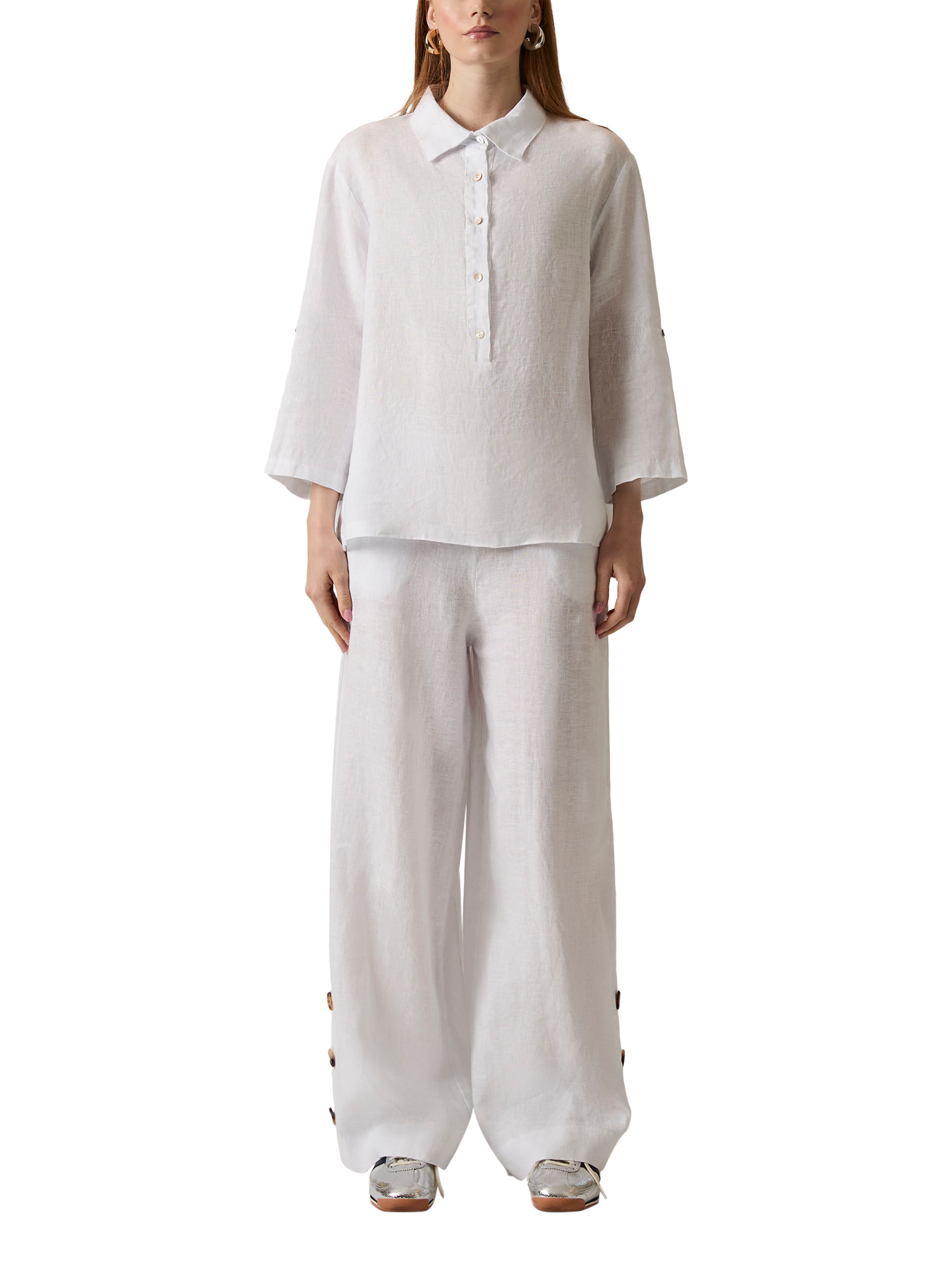 Product image 1 of 7, which shows James Lakeland Linen Blouse, White, 8