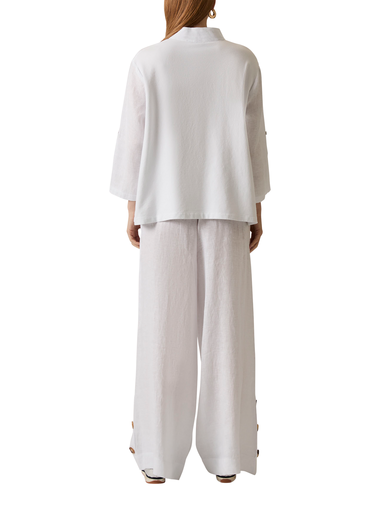 Product image 2 of 7, which shows James Lakeland Linen Blouse, White, 8