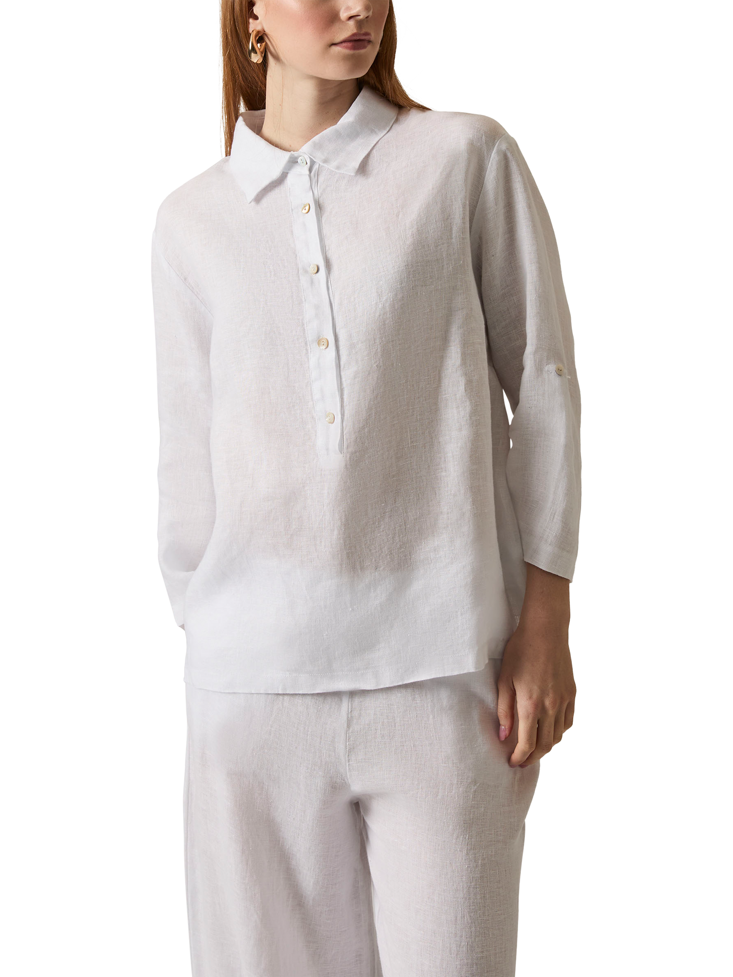 Product image 4 of 7, which shows James Lakeland Linen Blouse, White, 8