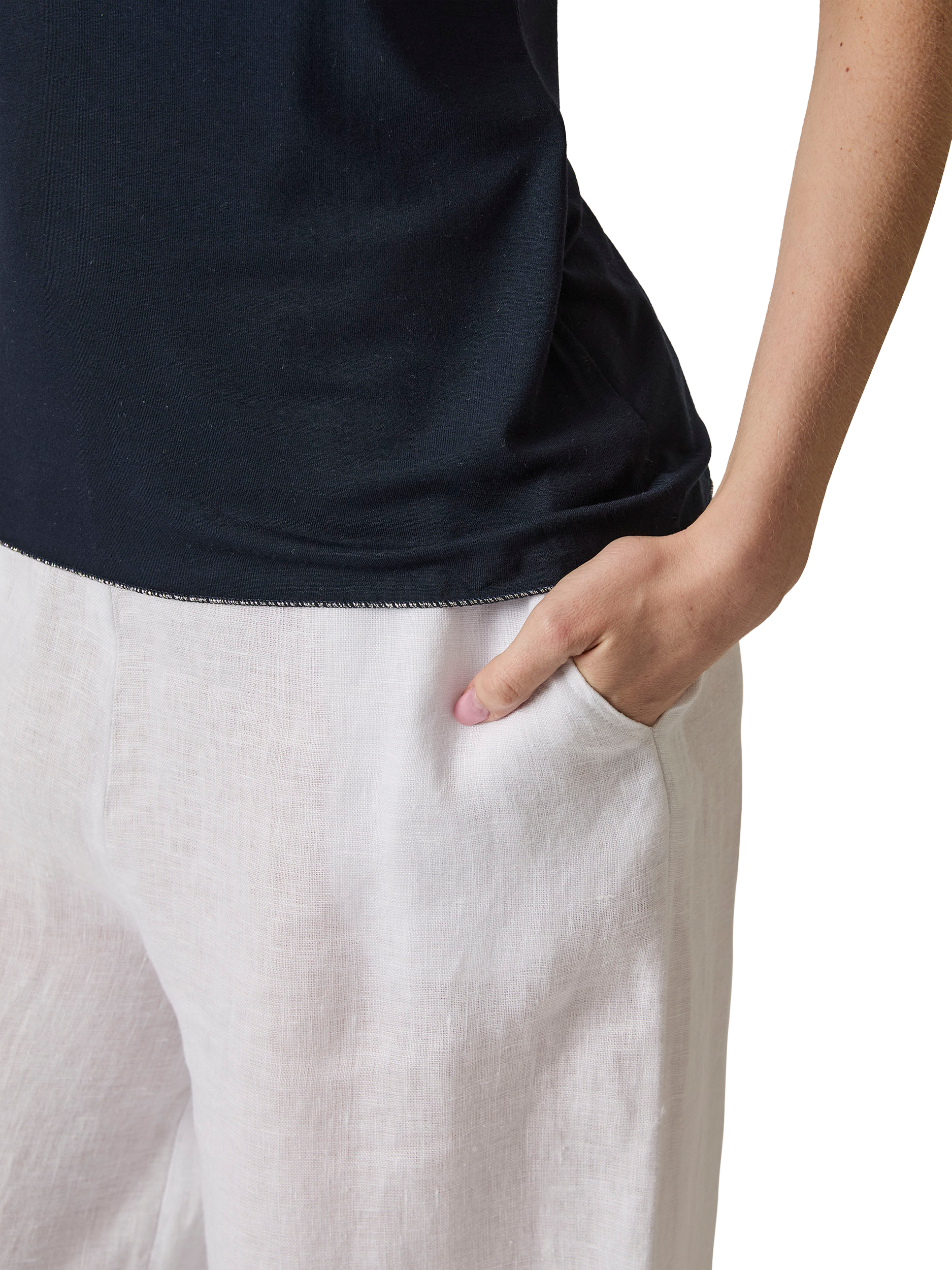 Product image 5 of 7, which shows James Lakeland Shimmer Trim T-Shirt, Navy, 8