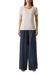 James Lakeland Lurex Trim Short Sleeve T-Shirt, White