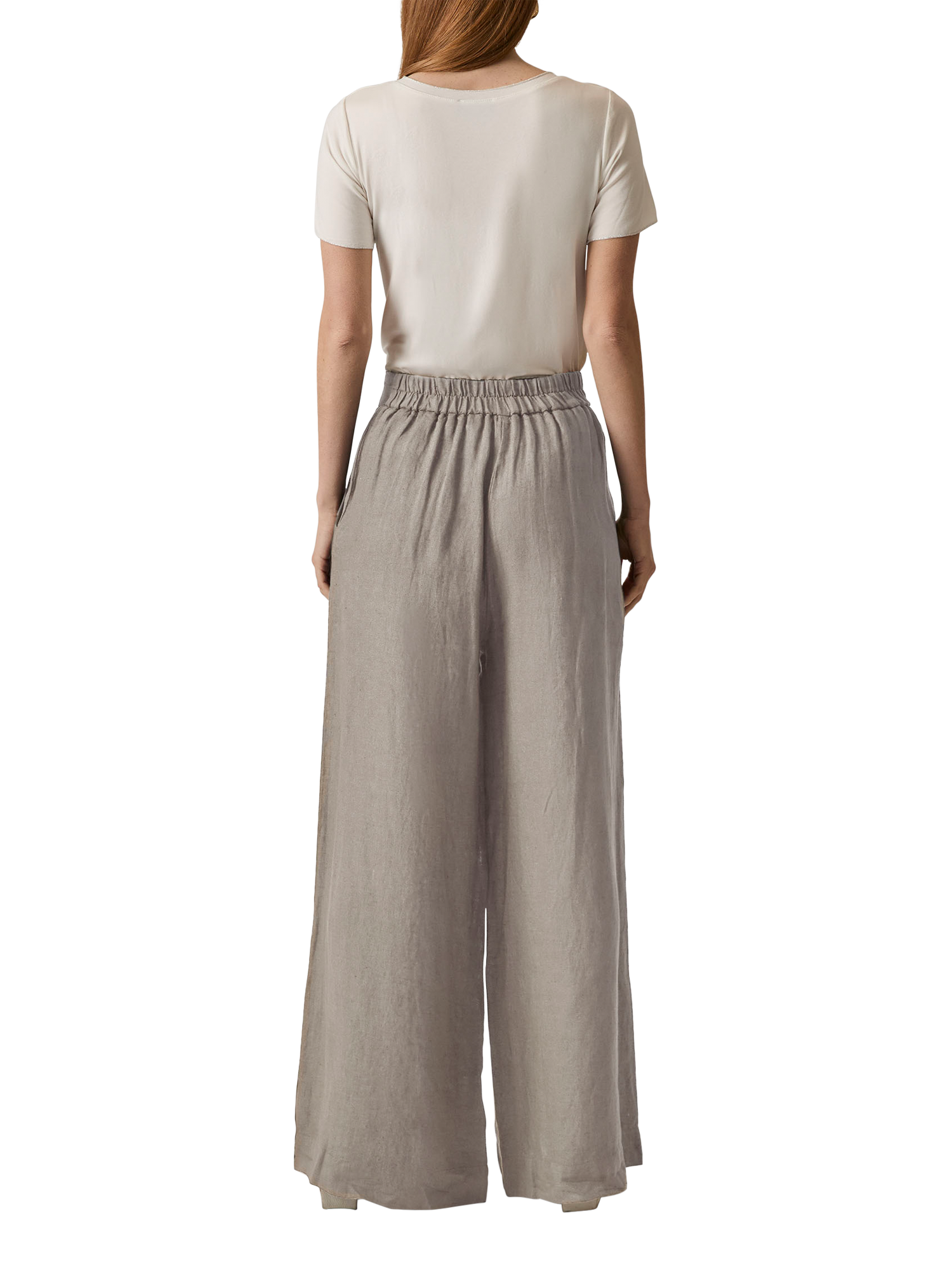 Product image 2 of 6, which shows James Lakeland Linen Button Detail Trousers, Taupe, 8