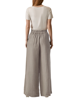 James Lakeland Linen Button Detail Trousers - view 2, Taupe