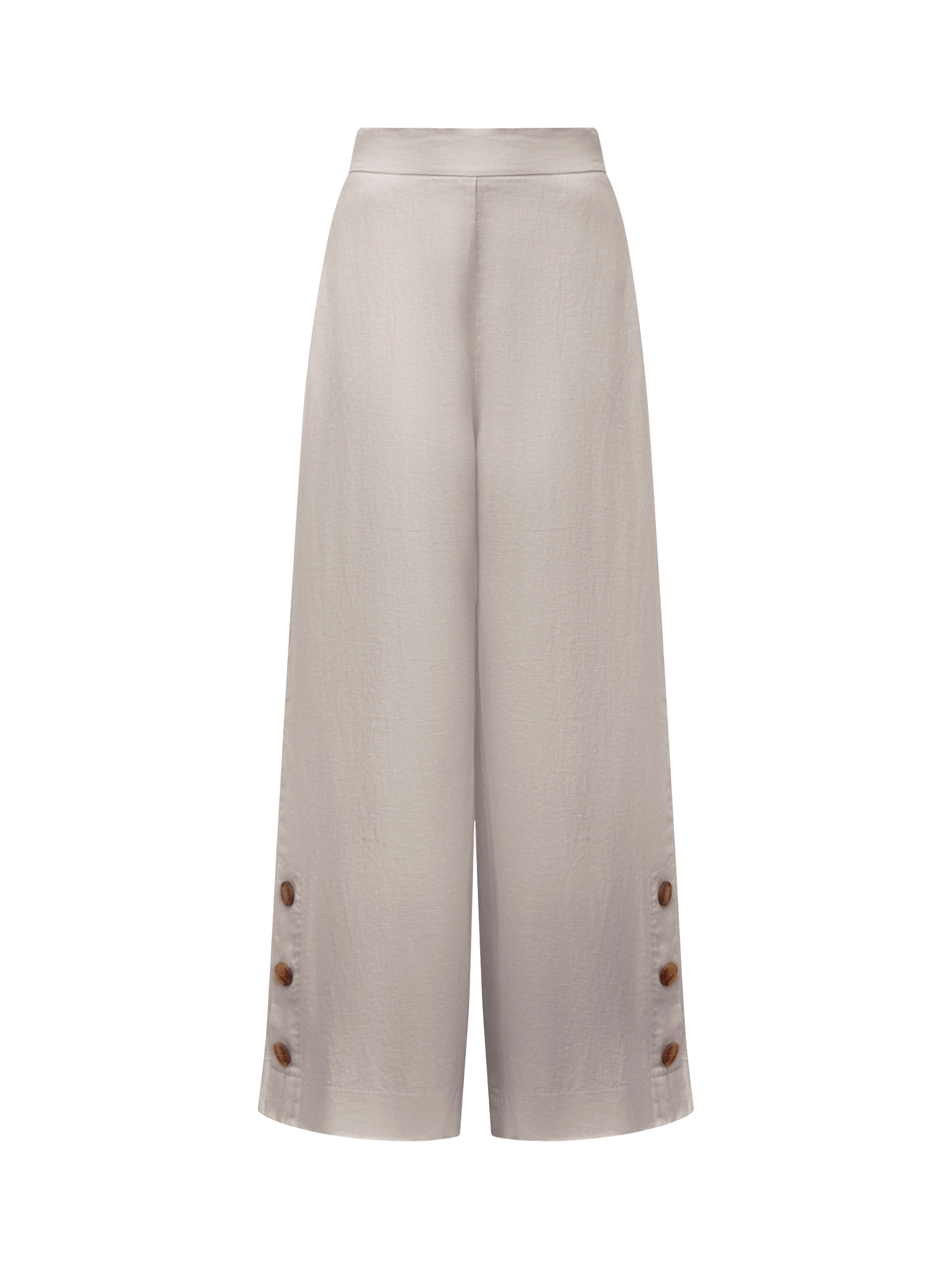 Product image 6 of 6, which shows James Lakeland Linen Button Detail Trousers, Taupe, 8