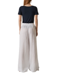 James Lakeland Button Detail Pure Linen Trousers, White, White