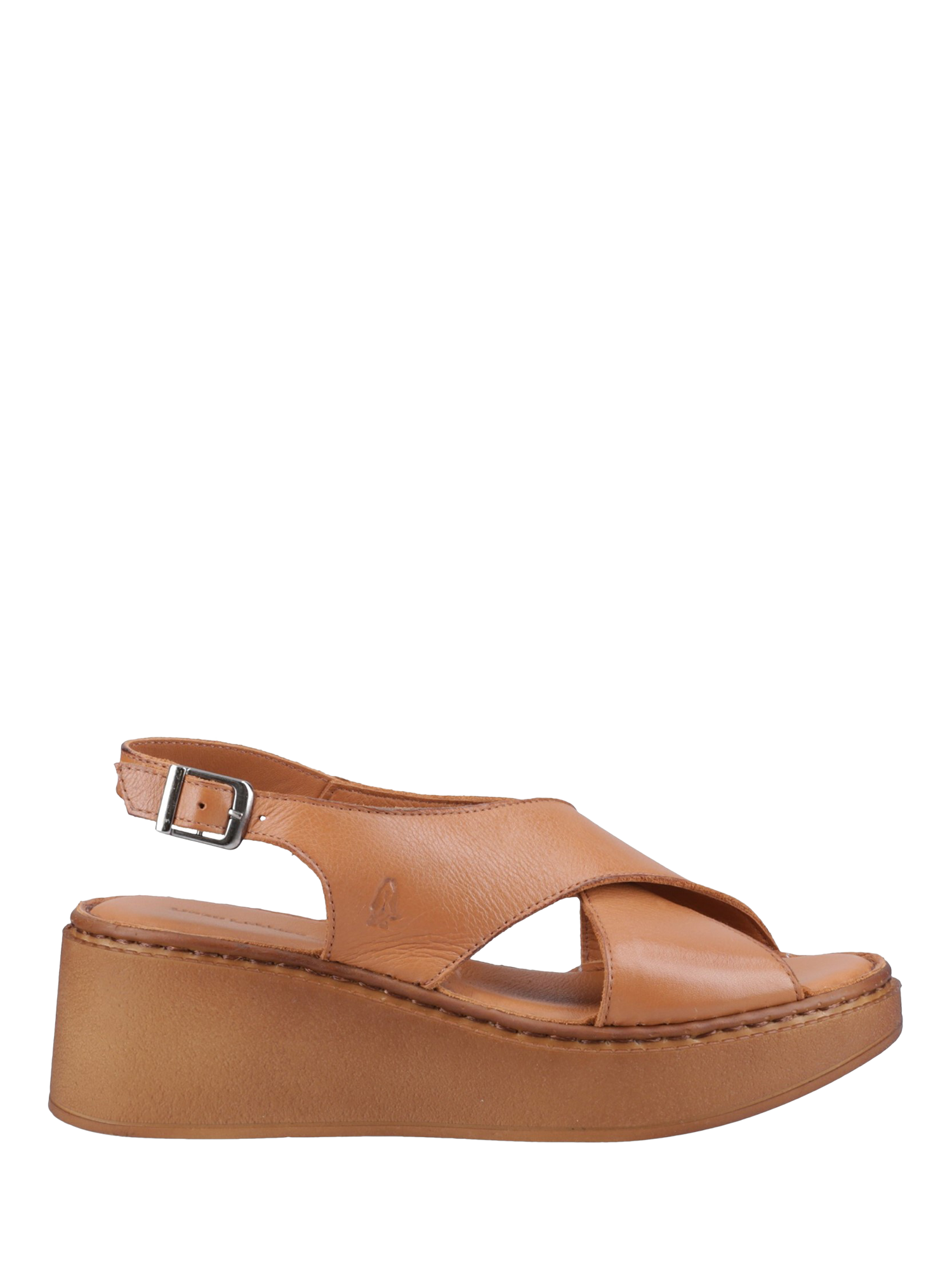 Hush Puppies Bex Leather Wedge Heel Sandals, Tan