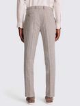Moss Tailored Slim Fit Striped Linen Blend Suit Trousers, Beige