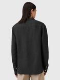 AllSaints Bandol Regular Fit Linen Blend Shirt, Black