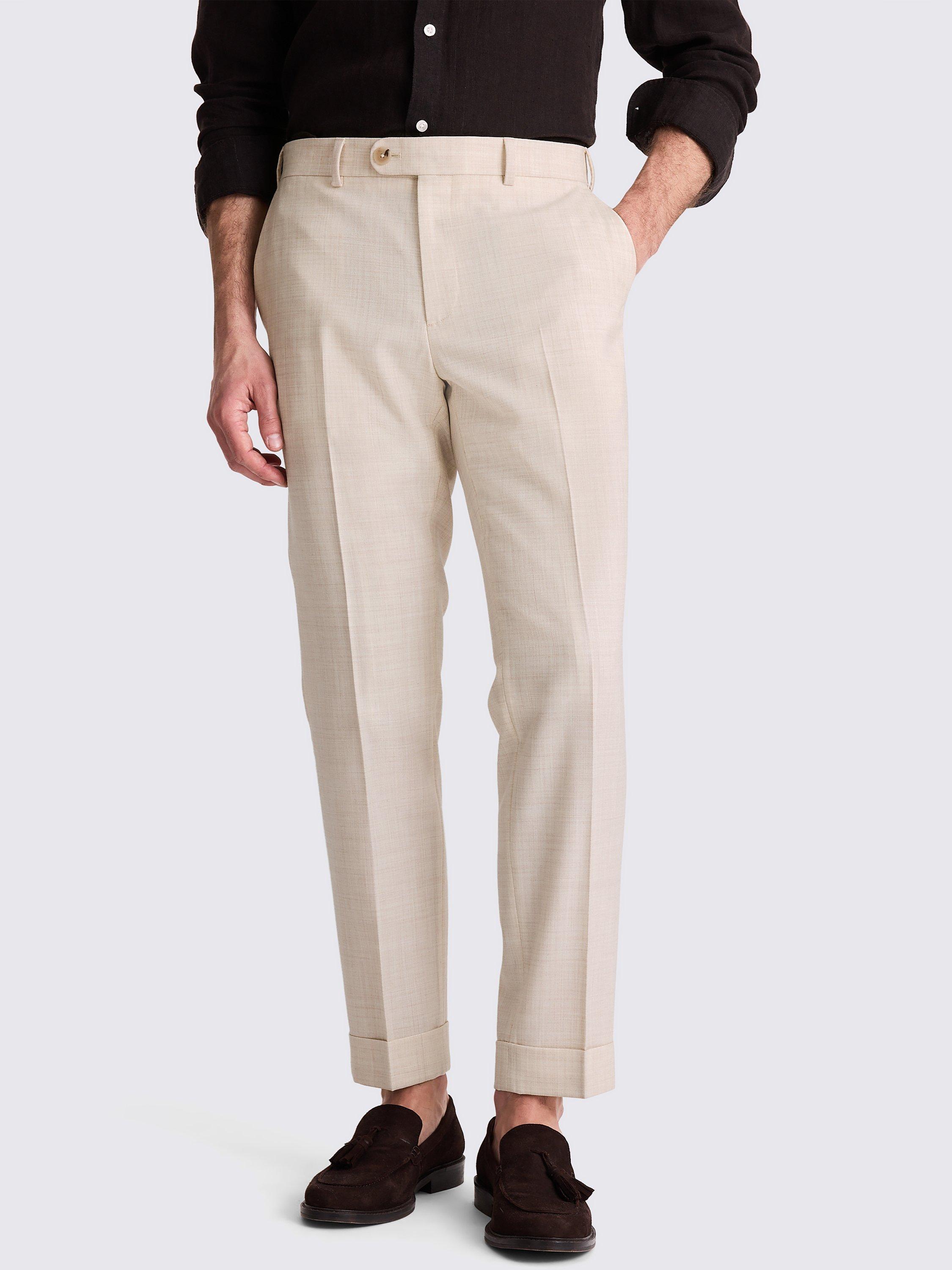 Product image 1 of 3, which shows Moss Straight Fit Wool Trousers, Beige, 30S