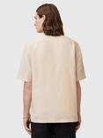 AllSaints Bandol Regular Fit Linen Blend Short Sleeve Shirt, Beige