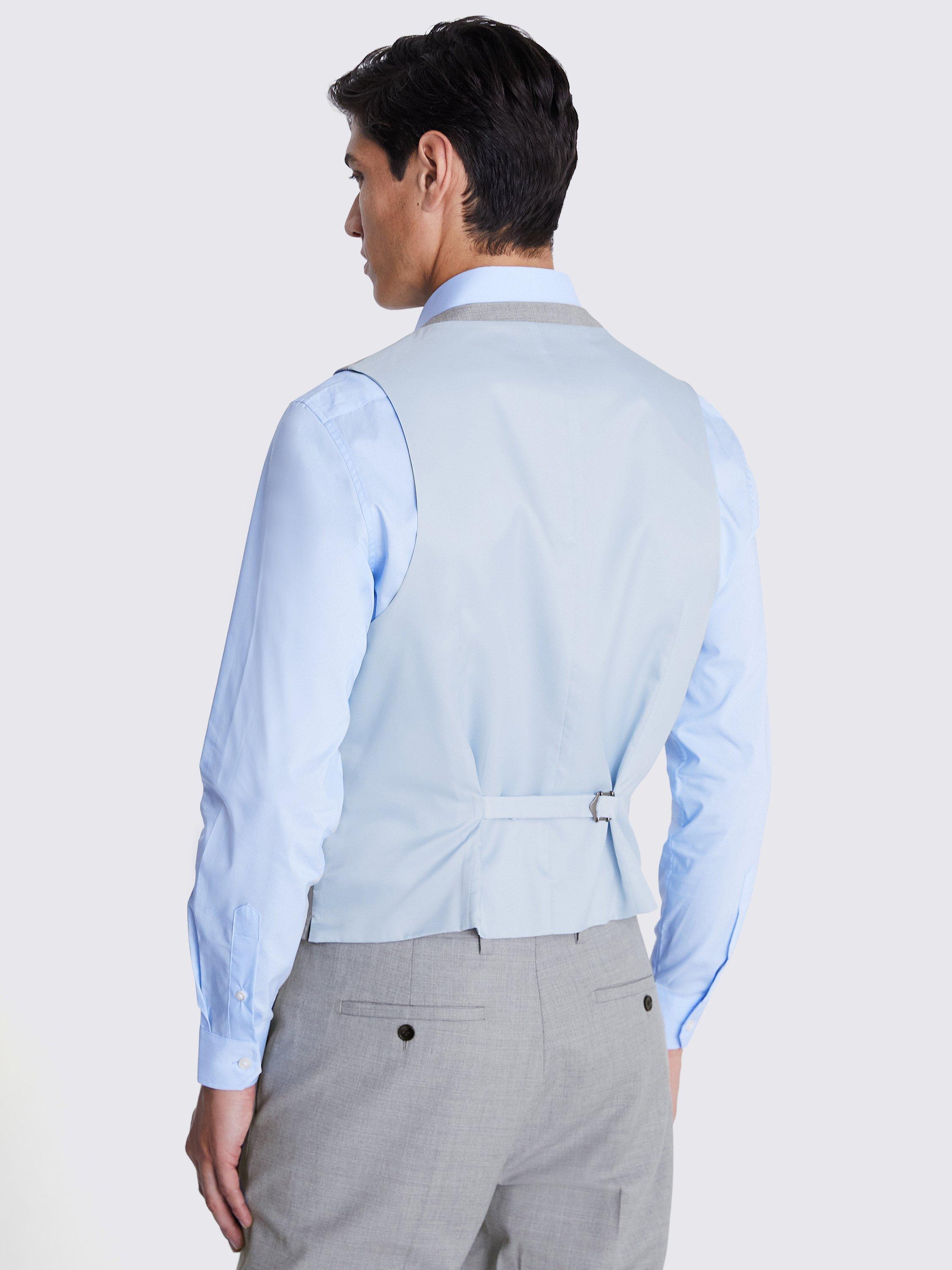 Product image 2 of 3, which shows Moss Regular Fit Stretch Waistcoat, Light Grey, 36R