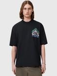 AllSaints Pounce Loose Fit Organic Cotton Crew T-Shirt, Black