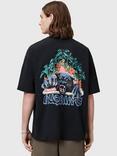 AllSaints Pounce Loose Fit Organic Cotton Crew T-Shirt, Black