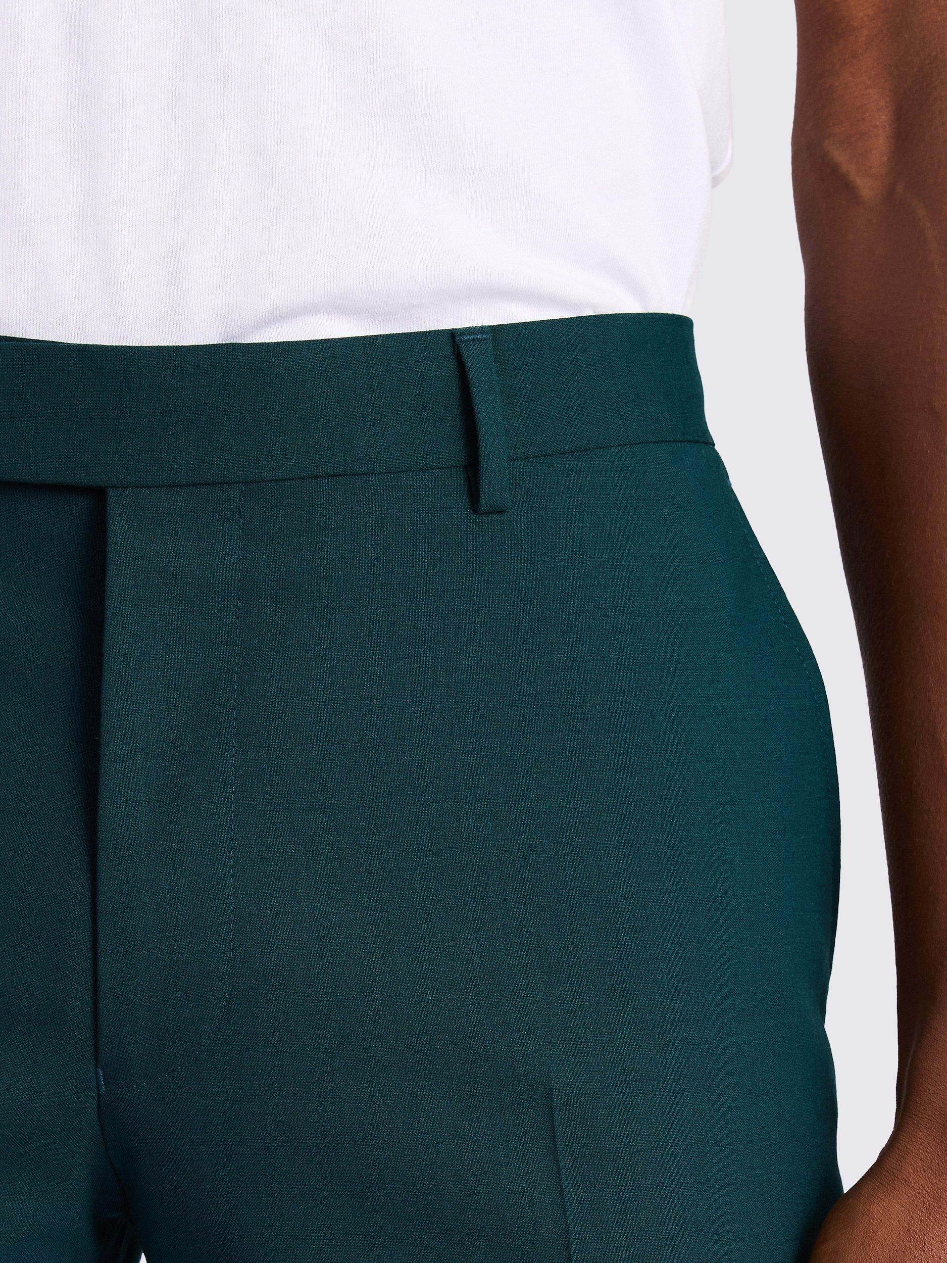 Product image 3 of 3, which shows Moss X DKNY  Tailored Fit Wool Blend Suit Trousers, Green, 30S