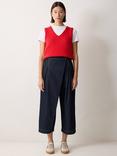 Jigsaw Wrap Front Denim Trousers, Indigo