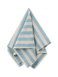 Piglet in Bed Pembroke Stripe Linen Blend Table Napkin, Coastal Blue