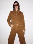 Jigsaw Tyne Wide Leg Cropped Denim Jeans, Brown
