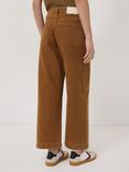 Jigsaw Tyne Wide Leg Cropped Denim Jeans, Brown