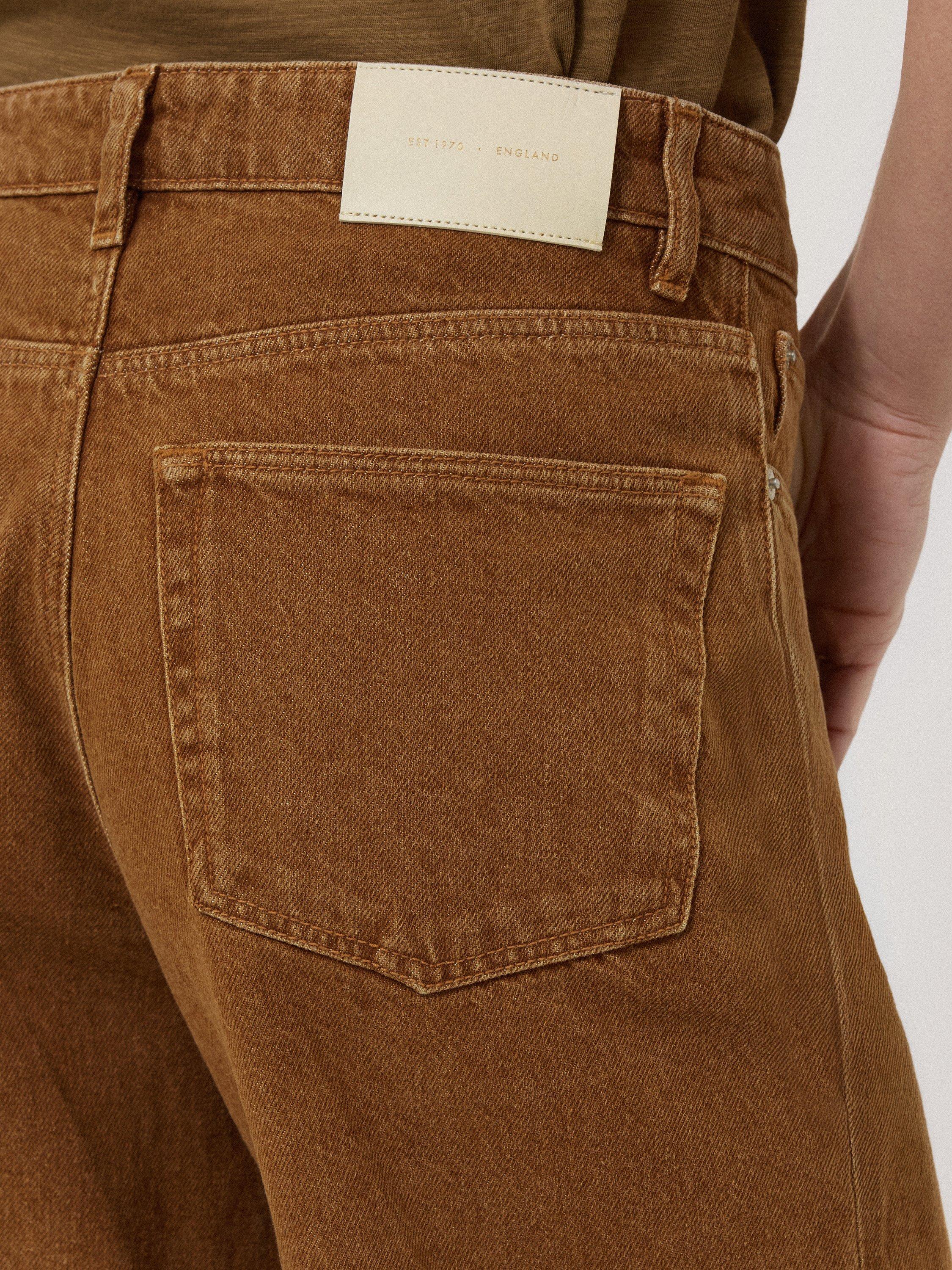 Product image 3 of 7, which shows Jigsaw Tyne Wide Leg Cropped Denim Jeans, Brown, 24R