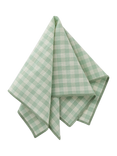 Piglet in Bed Gingham Linen Blend Table Napkin, Sage Green